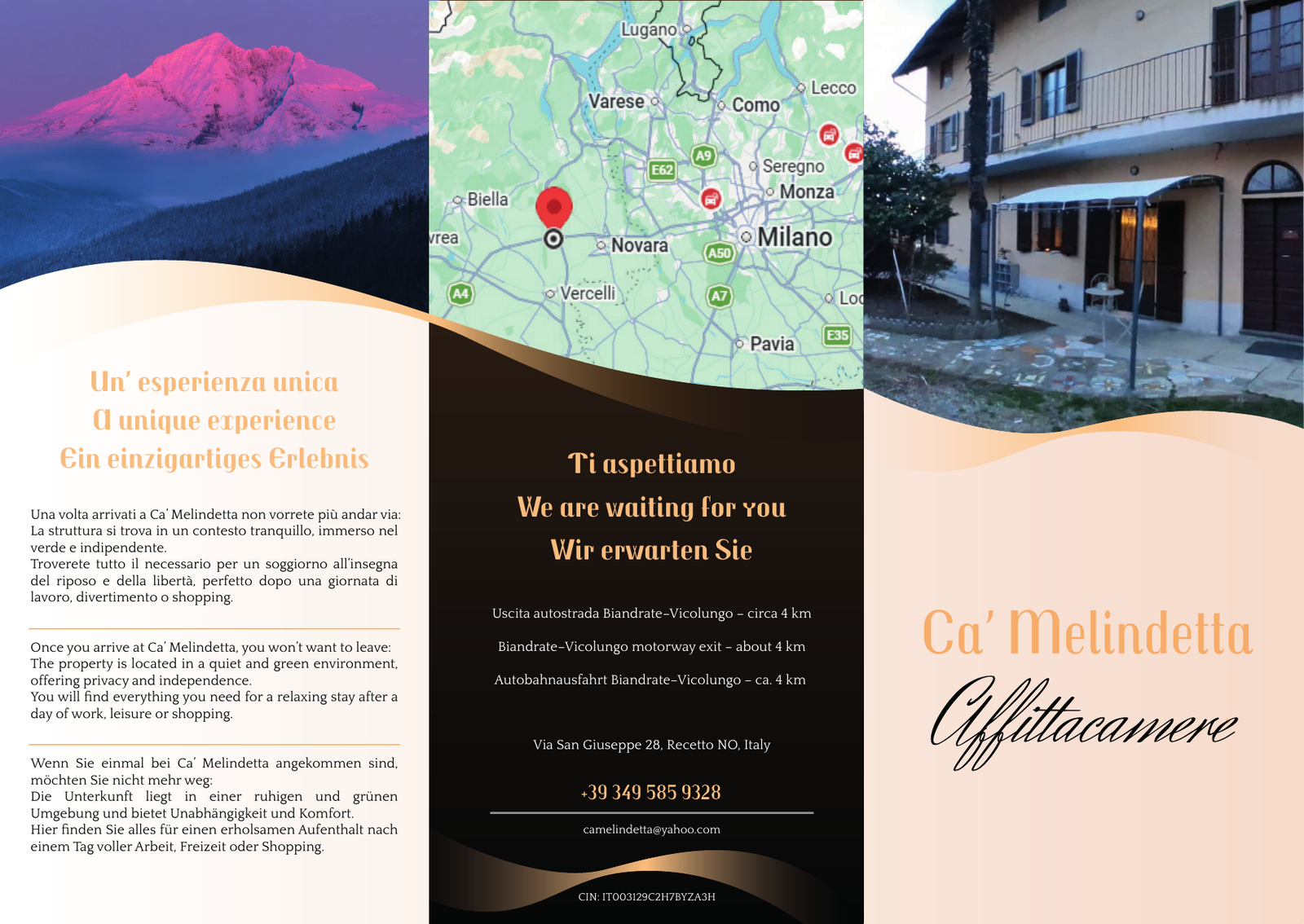 Brochure Ca' Melindetta lato esterno